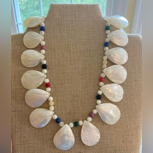 Mother of Pearl & Stone Beads 925 Sterling Silver‎ Boho Feminine Necklace